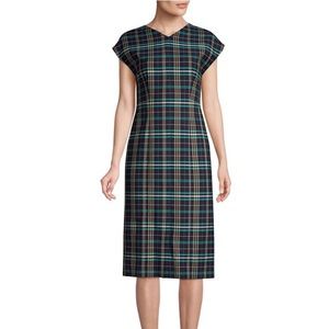 Hugo Boss Daela Plaid Stretch Cotton Dress Size 4